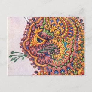Pyschedelic Cat By Louis Wain Postkarte