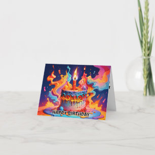 Pyschedelic Geburtstagskuchen Geburtstag Karte