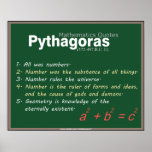 Pythagoras Mathematics zitiert Poster<br><div class="desc">Pythagoras berühmte Mathematik zitiert Poster</div>