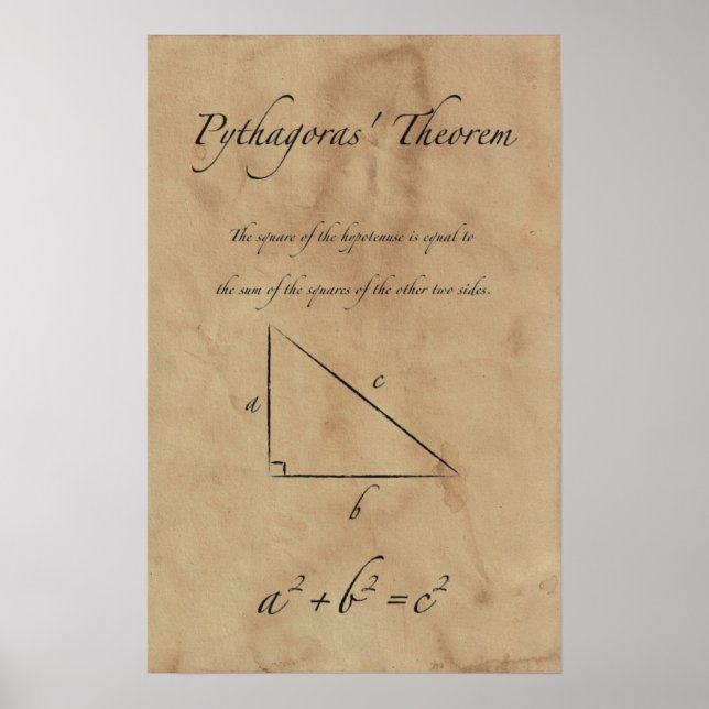 Pythagoras' Theorem - Math Posters Poster (Vorne)
