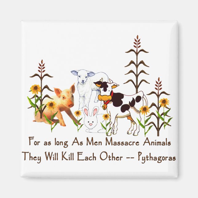 Pythagoras Vegetarisches Zitat Magnet (Vorne)