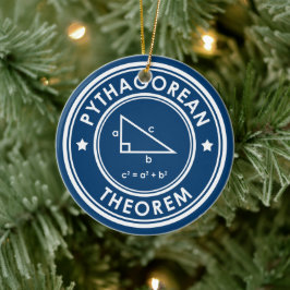 Pythagorean Theorem Blauer Keramik Ornament
