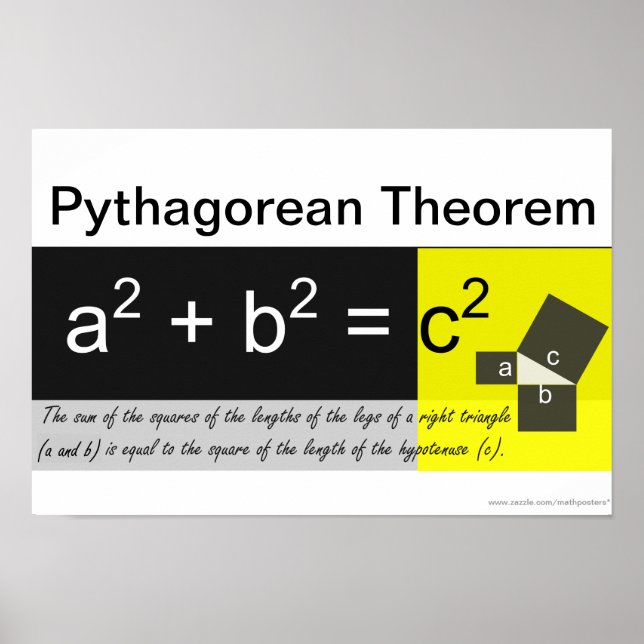 Pythagorean Theorem Math Poster (Vorne)
