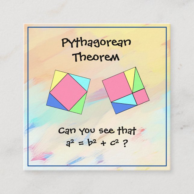 Pythagorean Theorem Math Tutor Business Card Quadratische Visitenkarte (Vorderseite)