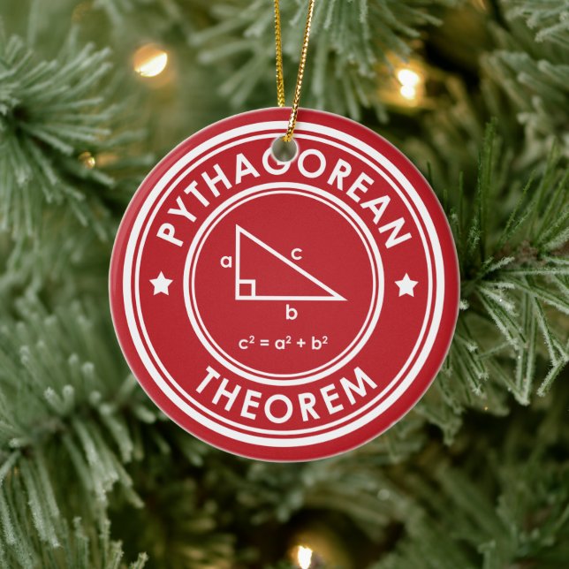 Pythagorean Theorem Rote Keramik Ornament (Baum)