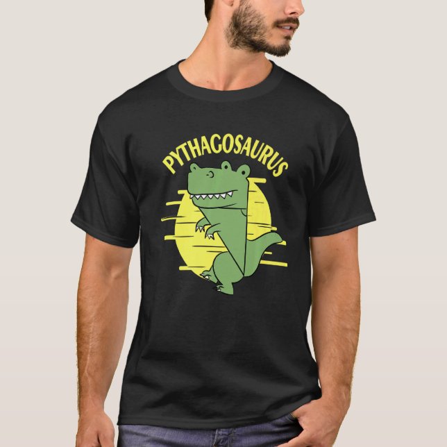 Pythagosaurus Pythagoras Theorem Statistiker Mathe T-Shirt (Vorderseite)