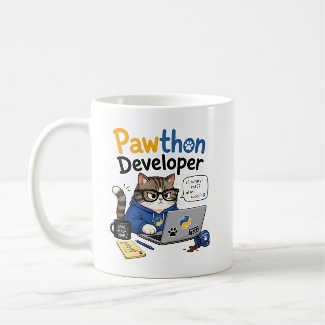 Python Developer Kaffeetasse (Links)