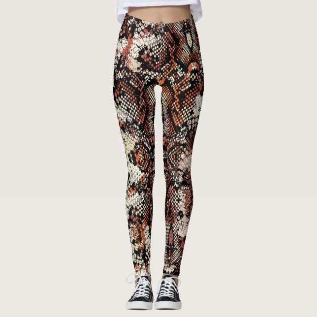 Python-Druck Leggings (Vorderseite)