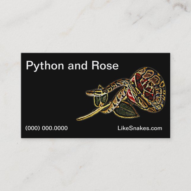 Python et cartes de visite roses de serpent (Devant)