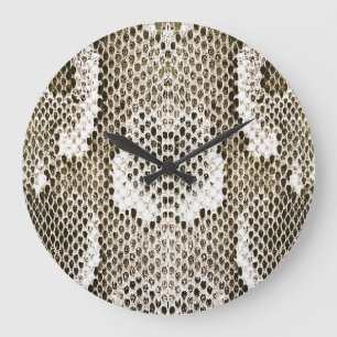 Python-Haut: Tiermuster-Design Große Wanduhr