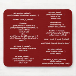 Python Morgenroutine() Mauspad – Geschenk für Code
