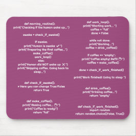 Python morning_routine() Mouse Pad – Coders Gift Mousepad