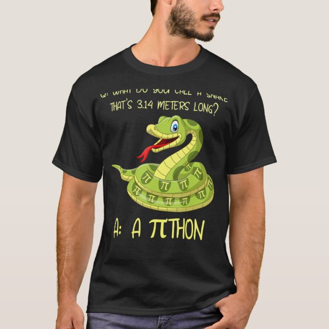 Python Pithon Pi Symbol Funny Math Mathematic Teac T-Shirt (Vorderseite)