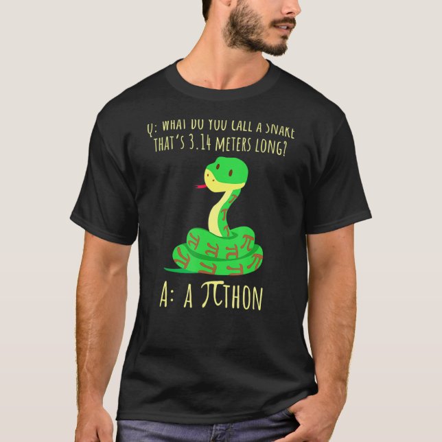 Python Pithon Pi Symbol Funny Mathematiker Pi Day T-Shirt (Vorderseite)