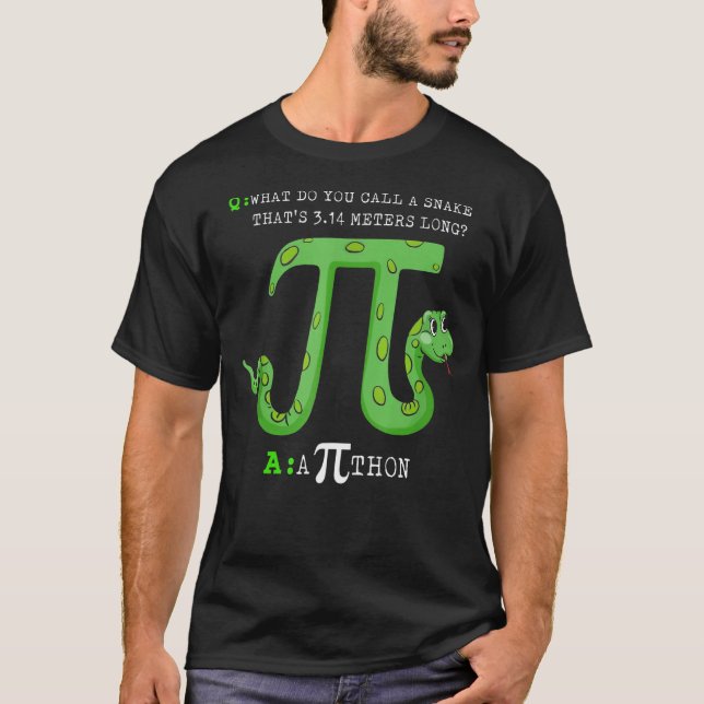 Python Pithon Pi Symbol Funny Mathematiker Pi Day T-Shirt (Vorderseite)