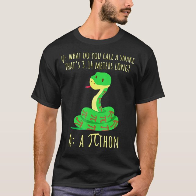 Python Pithon Pi Symbol Funny Mathematiker Pi Day T-Shirt (Vorderseite)