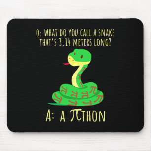 Python Pithon Pi-Symbol Lustiger Mathelehrer Pi-Ta Mousepad