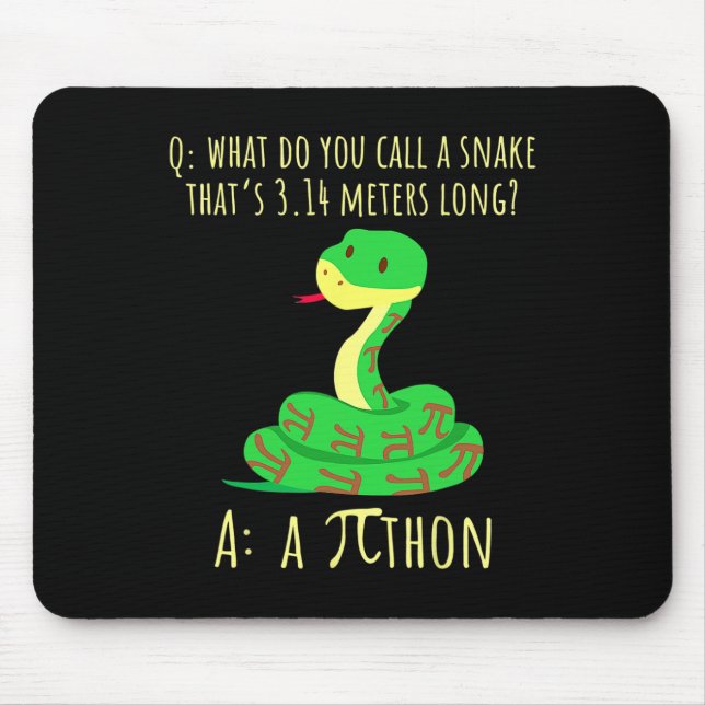 Python Pithon Pi-Symbol Lustiger Mathelehrer Pi-Ta Mousepad (Vorne)