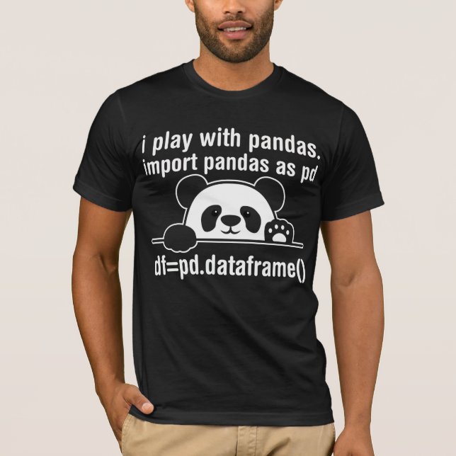 Python Programmer IT Nerd Panda Programming Spaß T-Shirt (Vorderseite)