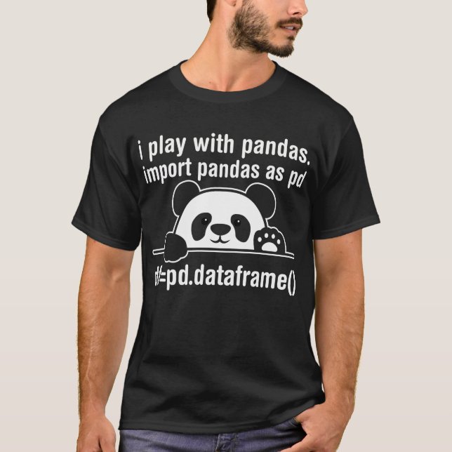 Python Programmer IT Nerd Panda Programming Spaß T-Shirt (Vorderseite)