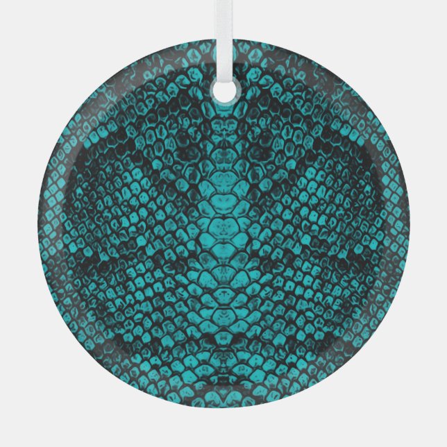 Python Skin: Schlangenmuster-Design Ornament Aus Glas (Vorderseite)