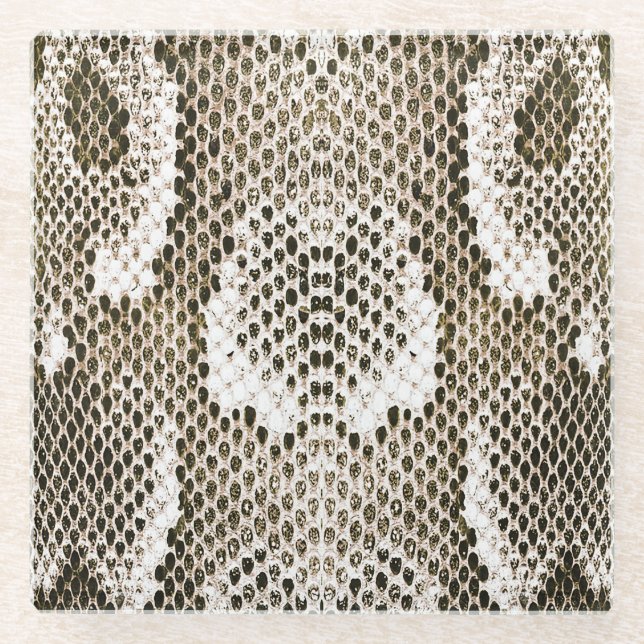 Python Skin: Tiermuster-Design Glasuntersetzer (Vorderseite)