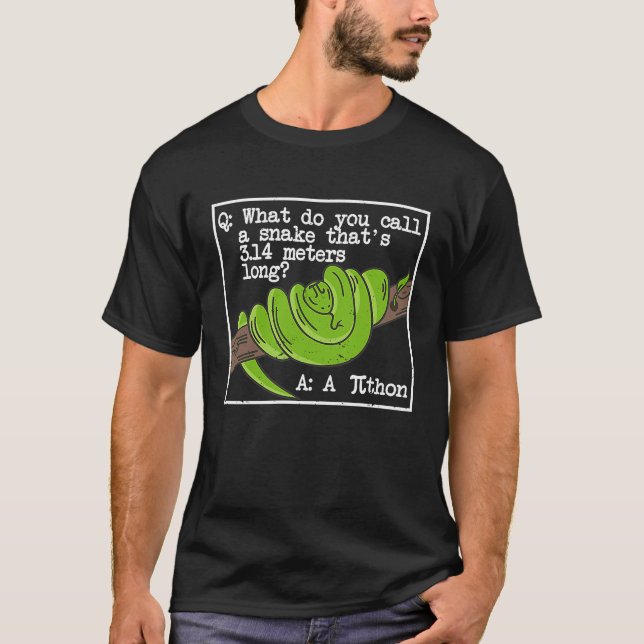 Python Snake Pithon Pi Day Symbol Mathematiker Ne T-Shirt (Vorderseite)