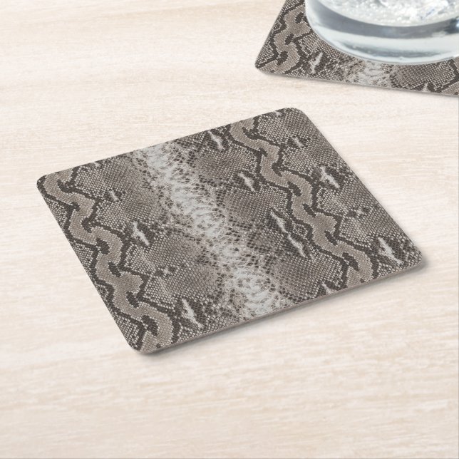 Python Snake Skin Animal Print Rechteckiger Pappuntersetzer (angewinkelt)
