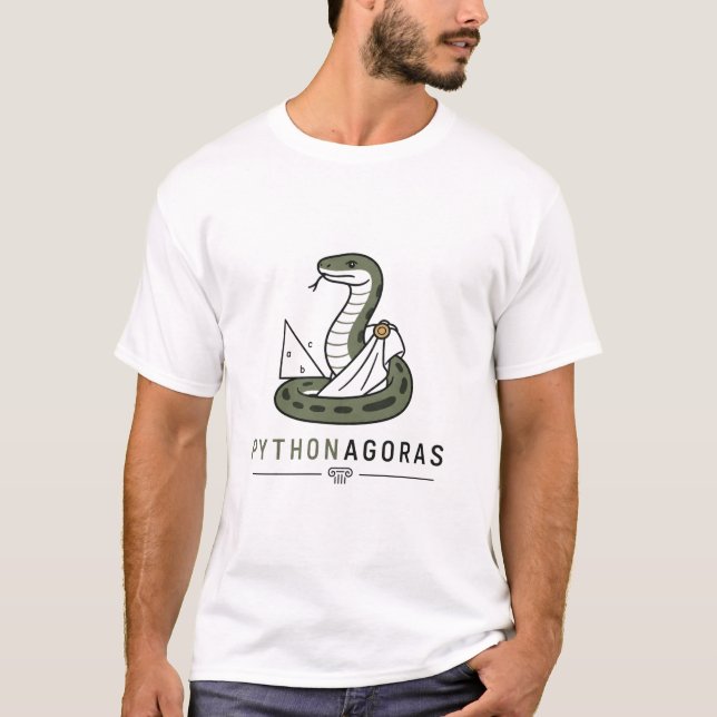 Pythonagoras Lustiger Pythagoras Python Wortspiel T-Shirt (Vorderseite)