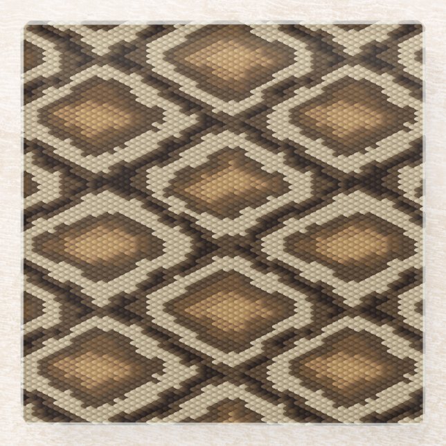 Pythonschlangeschlangenhautmuster 2 glasuntersetzer (Vorderseite)