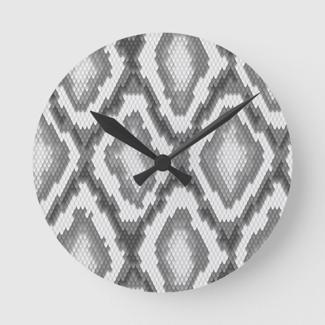 Pythonschlangeschlangenhautmuster Runde Wanduhr (Vorderseite)