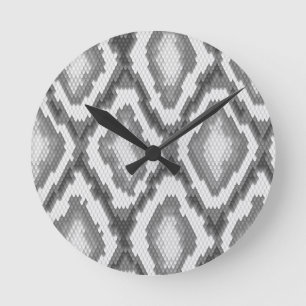 Pythonschlangeschlangenhautmuster Runde Wanduhr
