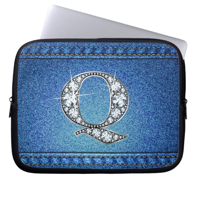 Q "Diamant" Denim Sac électronique (Devant)