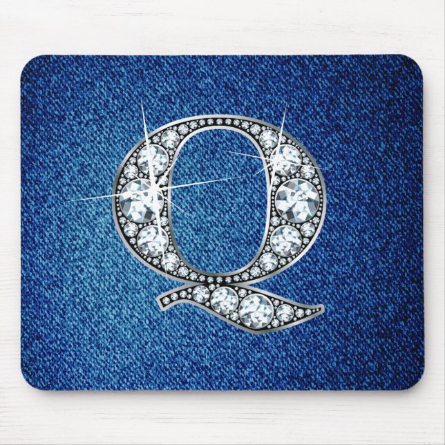 Q Imitate -"Diamant Bling" auf Denim Mousepad (Vorne)