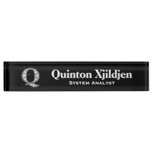 Q Imitate Diamond Desk Namplate Namensplakette