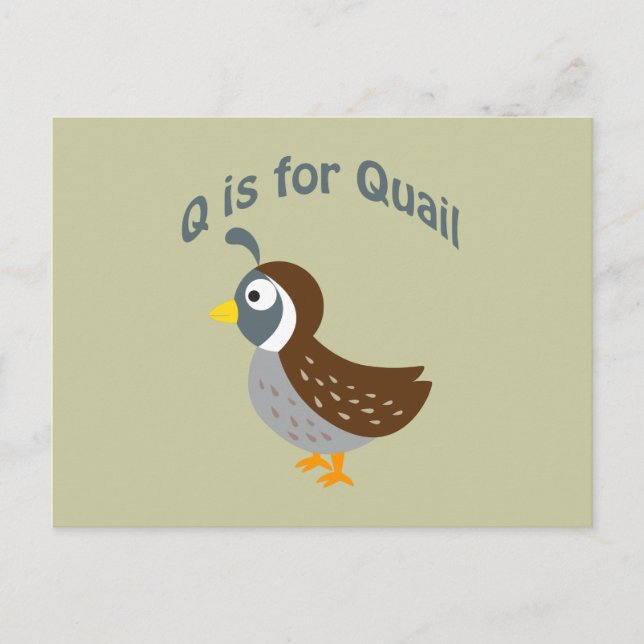 Q ist für Quail Postkarte (Vorderseite)