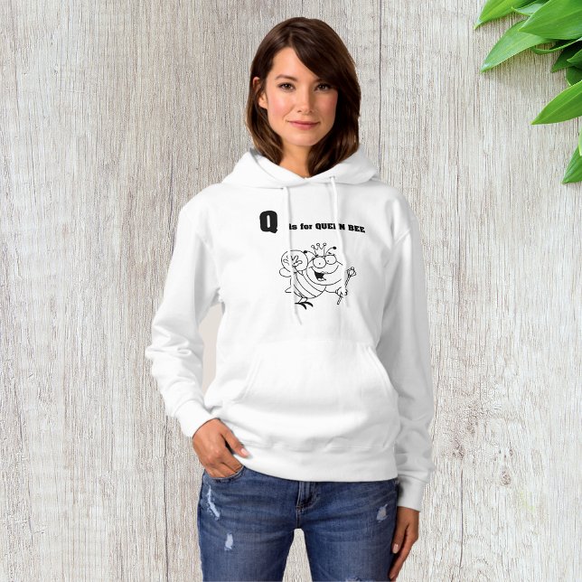 Q ist für Queen Bee Womens Hoodie (Von Creator hochgeladen)