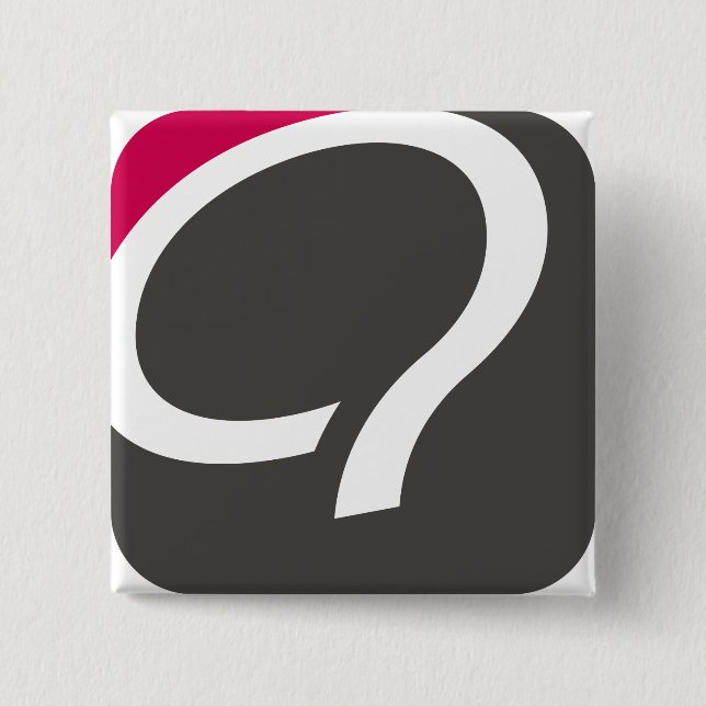 Q-Knopf - Himbeere Button (Vorderseite)