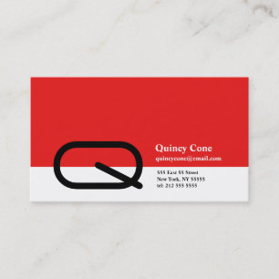 Q Letter Alphabet Business Card Red Visitenkarte