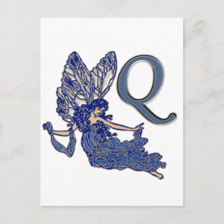 Q Monogram Angel Postkarte