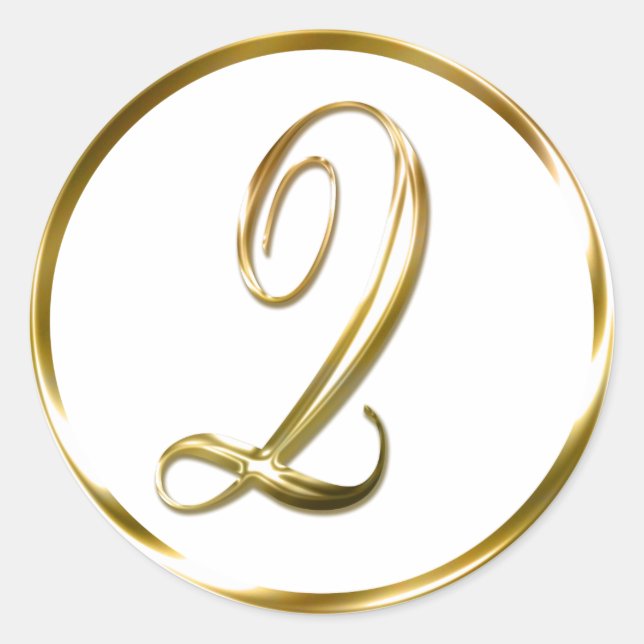 Q Monogram Imitate Gold Umschlag oder Günstige Sie Runder Aufkleber (Vorderseite)