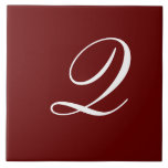 Q Monogram Initial White on Maroon Fliese<br><div class="desc">Classic White Letter Monogram on Dark Red Background,  Q.</div>
