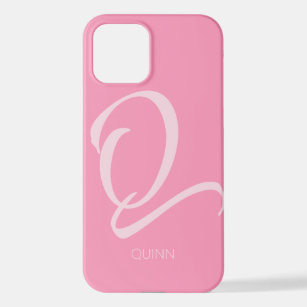 Q Monogram Personalisiert Pink iPhone Case iPhone 12 Hülle