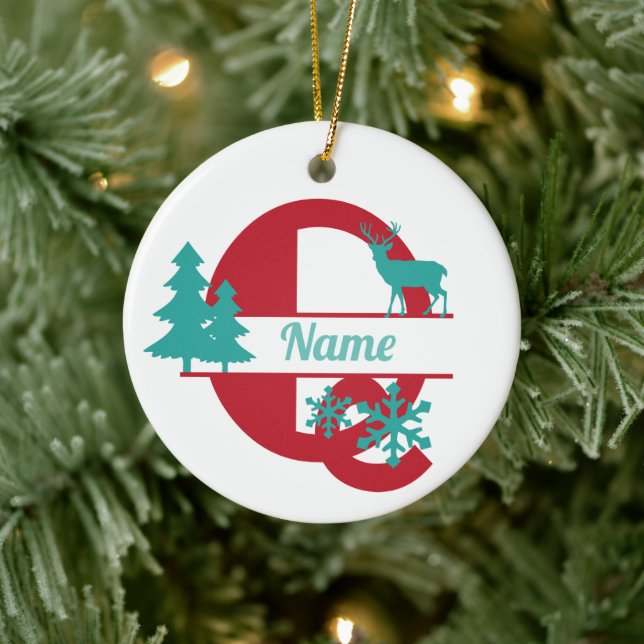Q Monogram Urlaubserinnerung Tree Ornament (Baum)