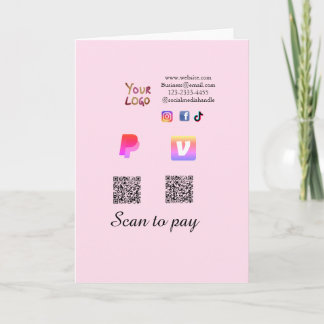 Q R code PayPal venmo scan pay add social media de Karte