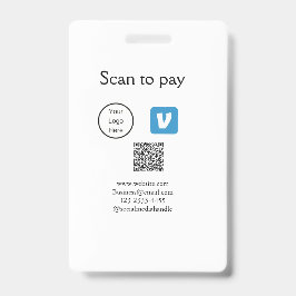 Q R Code venmo scannen, um Logokombination Social Ausweis