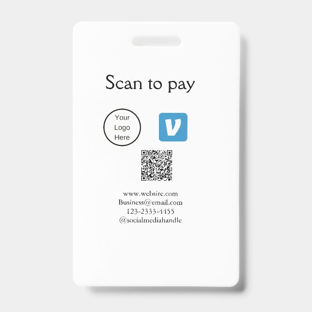 Q R Code venmo scannen, um Logokombination Social  Ausweis (Vorderseite)