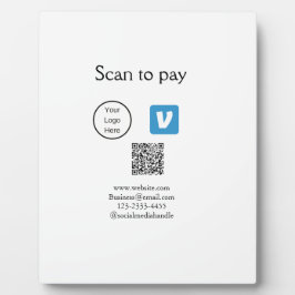 Q R Code venmo scannen, um Logokombination Social Fotoplatte