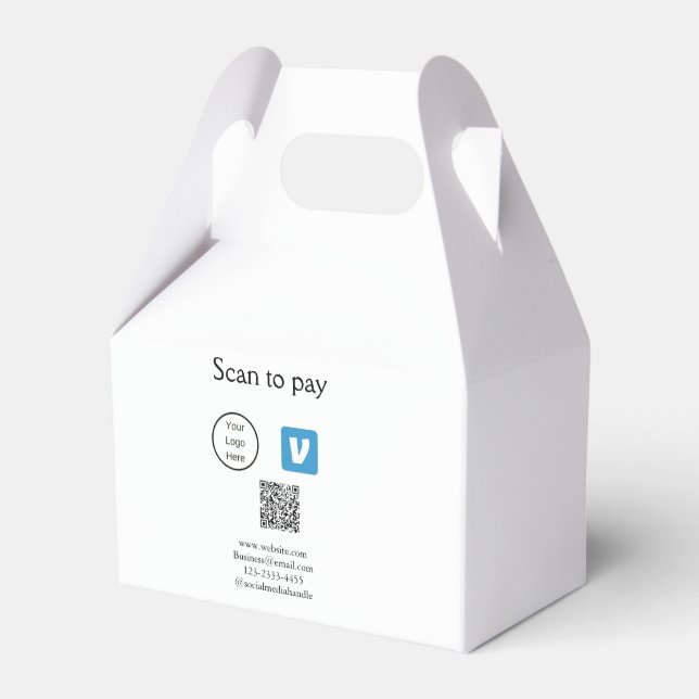 Q R Code venmo scannen, um Logokombination Social  Geschenkschachtel (Vorderseite)