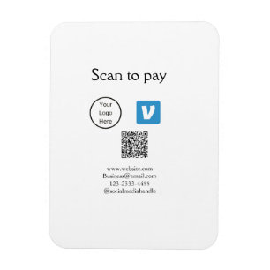 Q R Code venmo scannen, um Logokombination Social Magnet